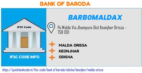 Bank of Baroda Malda Orissa BARB0MALDAX IFSC Code