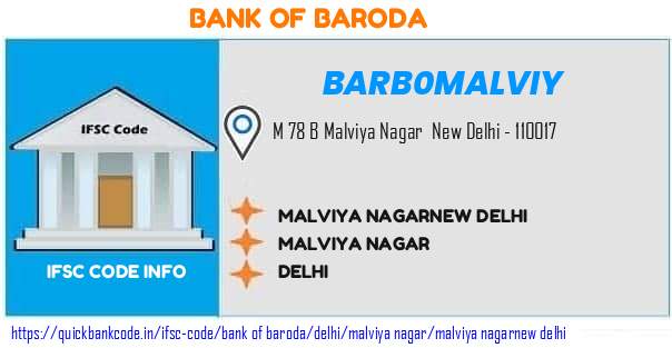 Bank of Baroda Malviya Nagarnew Delhi BARB0MALVIY IFSC Code