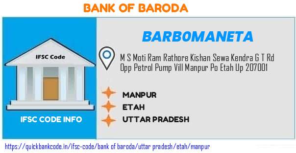 Bank of Baroda Manpur BARB0MANETA IFSC Code