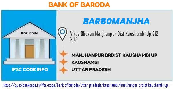 Bank of Baroda Manjhanpur Brdist Kaushambi Up BARB0MANJHA IFSC Code