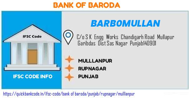 Bank of Baroda Mulllanpur BARB0MULLAN IFSC Code