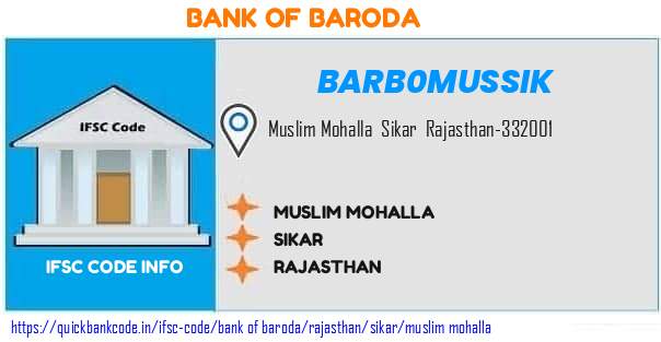Bank of Baroda Muslim Mohalla BARB0MUSSIK IFSC Code