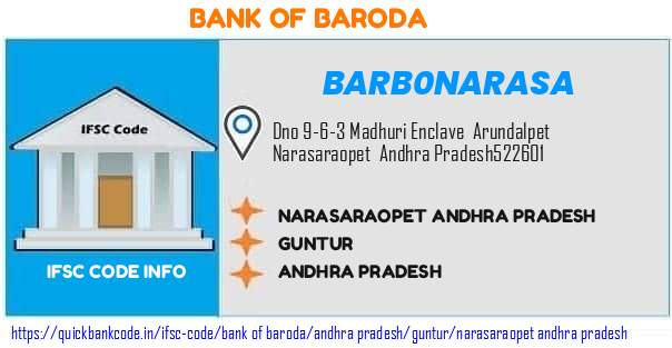 Bank of Baroda Narasaraopet Andhra Pradesh BARB0NARASA IFSC Code