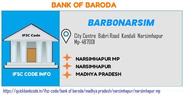 Bank of Baroda Narsimhapur Mp BARB0NARSIM IFSC Code