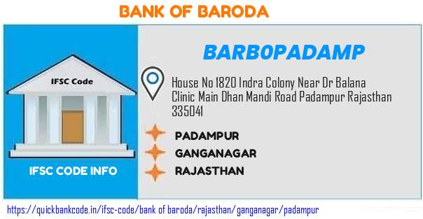 Bank of Baroda Padampur BARB0PADAMP IFSC Code