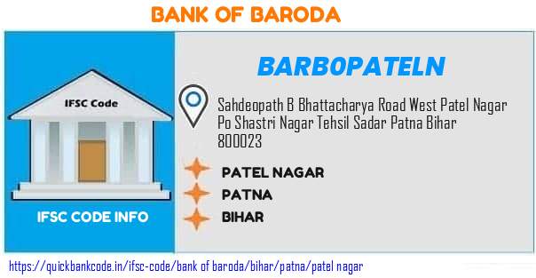 BARB0PATELN Bank of Baroda. PATEL NAGAR