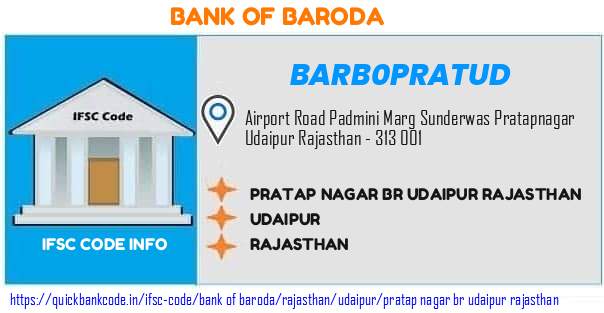 Bank of Baroda Pratap Nagar Br Udaipur Rajasthan BARB0PRATUD IFSC Code