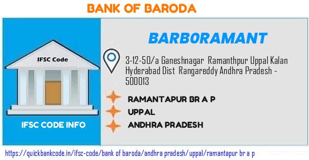 BARB0RAMANT Bank of Baroda. RAMANTAPUR BR., A.P.