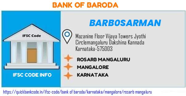 Bank of Baroda Rosarb Mangaluru BARB0SARMAN IFSC Code