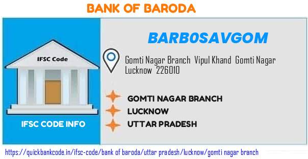 Bank of Baroda Gomti Nagar Branch BARB0SAVGOM IFSC Code