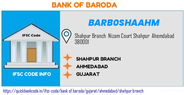 Bank of Baroda Shahpur Branch BARB0SHAAHM IFSC Code
