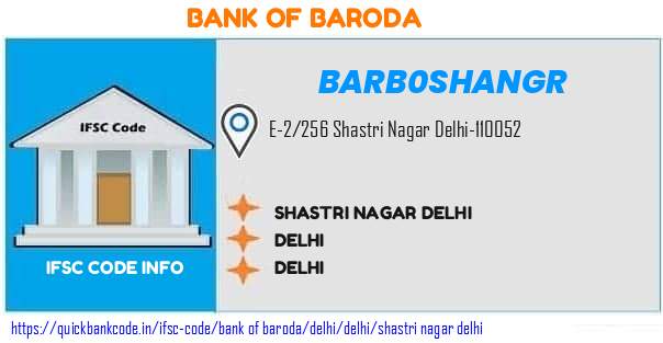 Bank of Baroda Shastri Nagar Delhi BARB0SHANGR IFSC Code