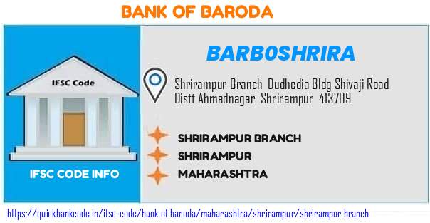 Bank of Baroda Shrirampur Branch BARB0SHRIRA IFSC Code