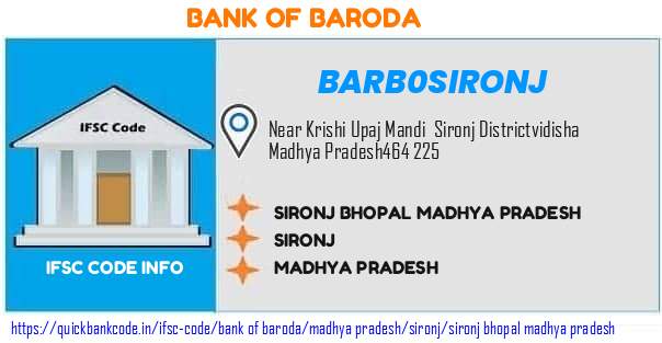 Bank of Baroda Sironj Bhopal Madhya Pradesh BARB0SIRONJ IFSC Code
