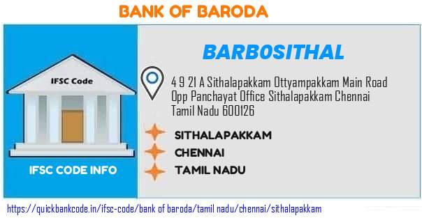 Bank of Baroda Sithalapakkam BARB0SITHAL IFSC Code