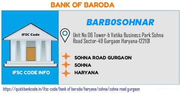 Bank of Baroda Sohna Road Gurgaon BARB0SOHNAR IFSC Code