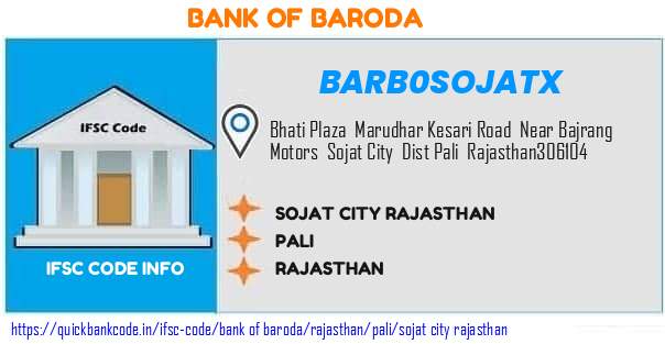Bank of Baroda Sojat City Rajasthan BARB0SOJATX IFSC Code