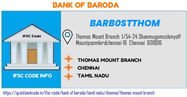 Bank of Baroda Thomas Mount Branch BARB0STTHOM IFSC Code