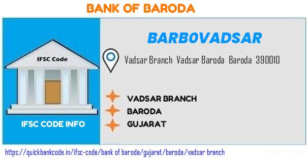 Bank of Baroda Vadsar Branch BARB0VADSAR IFSC Code