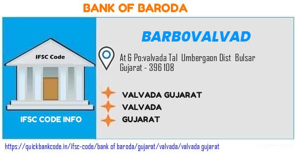 Bank of Baroda Valvada Gujarat BARB0VALVAD IFSC Code