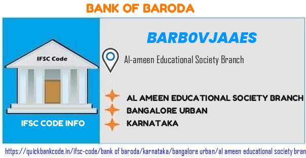 Bank of Baroda Al Ameen Educational Society Branch BARB0VJAAES IFSC Code