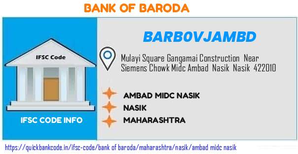 Bank of Baroda Ambad Midc Nasik BARB0VJAMBD IFSC Code