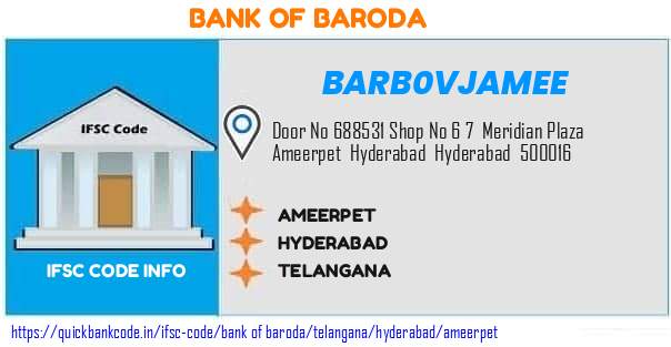 Bank of Baroda Ameerpet BARB0VJAMEE IFSC Code