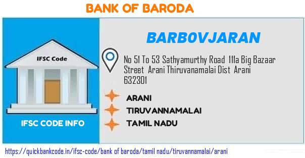Bank of Baroda Arani BARB0VJARAN IFSC Code
