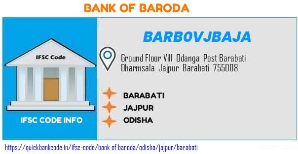 Bank of Baroda Barabati BARB0VJBAJA IFSC Code