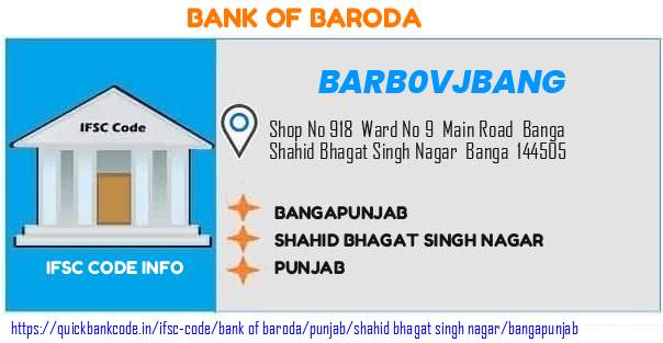 Bank of Baroda Bangapunjab BARB0VJBANG IFSC Code
