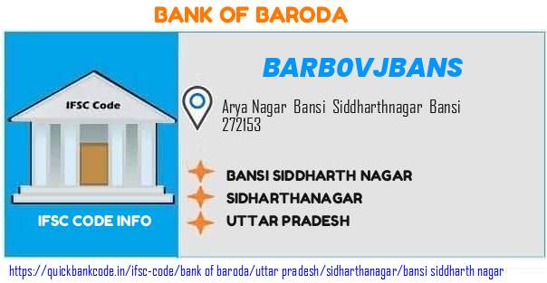 Bank of Baroda Bansi Siddharth Nagar BARB0VJBANS IFSC Code