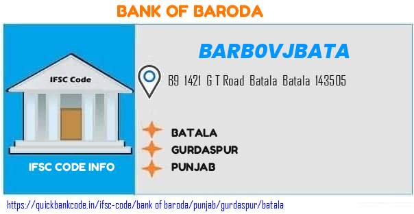 Bank of Baroda Batala BARB0VJBATA IFSC Code