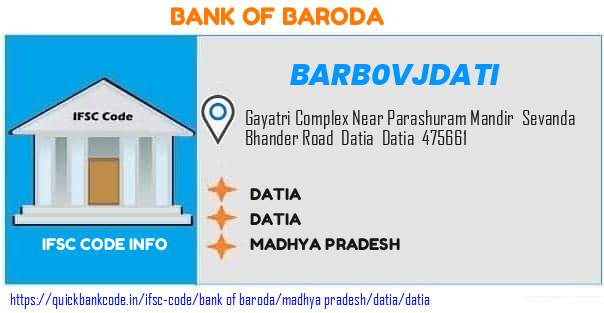 Bank of Baroda Datia BARB0VJDATI IFSC Code
