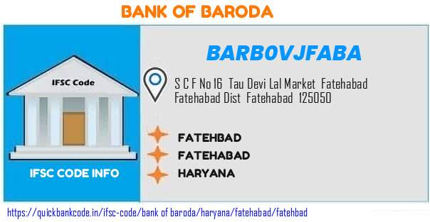 Bank of Baroda Fatehbad BARB0VJFABA IFSC Code