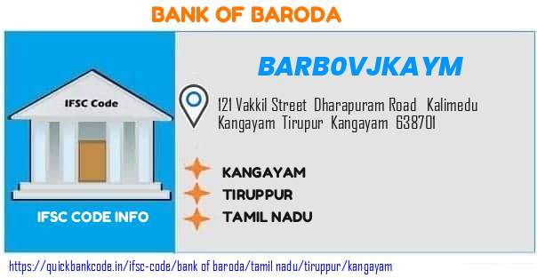 Bank of Baroda Kangayam BARB0VJKAYM IFSC Code