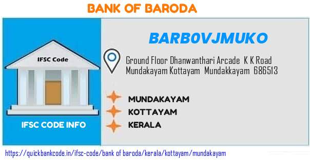 Bank of Baroda Mundakayam BARB0VJMUKO IFSC Code