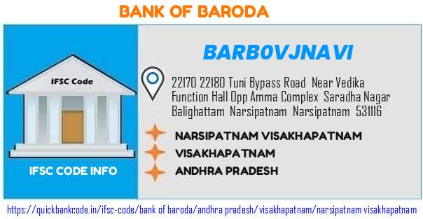 Bank of Baroda Narsipatnam Visakhapatnam BARB0VJNAVI IFSC Code