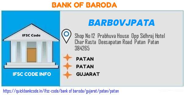 Bank of Baroda Patan BARB0VJPATA IFSC Code