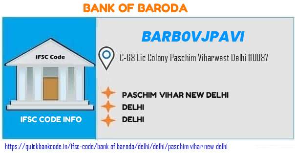 Bank of Baroda Paschim Vihar New Delhi BARB0VJPAVI IFSC Code