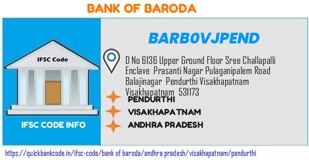 Bank of Baroda Pendurthi BARB0VJPEND IFSC Code