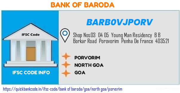 Bank of Baroda Porvorim BARB0VJPORV IFSC Code