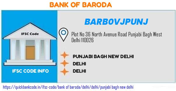 Bank of Baroda Punjabi Bagh New Delhi BARB0VJPUNJ IFSC Code