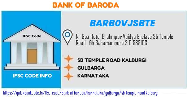 Bank of Baroda Sb Temple Road Kalburgi BARB0VJSBTE IFSC Code