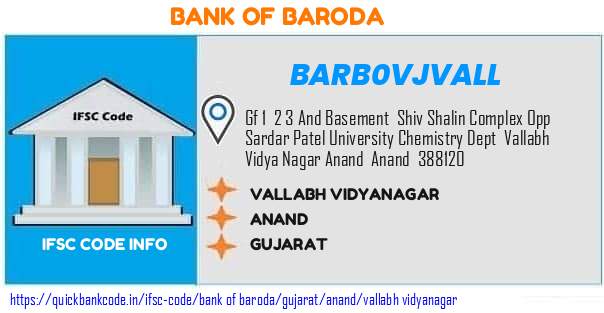 Bank of Baroda Vallabh Vidyanagar BARB0VJVALL IFSC Code