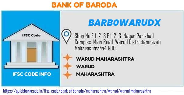 BARB0WARUDX Bank of Baroda. WARUD, MAHARASHTRA