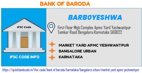 Bank of Baroda Market Yard Apmc Yeshwantpur BARB0YESHWA IFSC Code