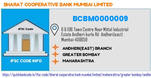 Bharat Cooperative Bank Mumbai Andherieast Branch BCBM0000009 IFSC Code