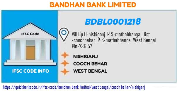 Bandhan Bank Nishiganj BDBL0001218 IFSC Code