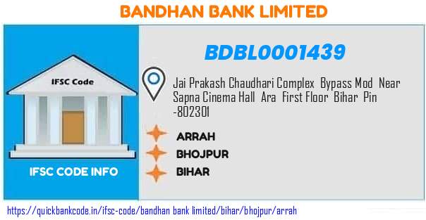 BDBL0001439 Bandhan Bank. Arrah