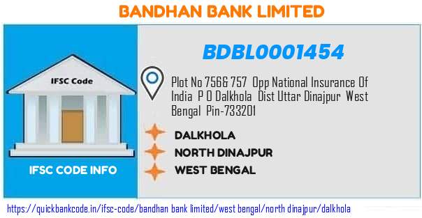 Bandhan Bank Dalkhola BDBL0001454 IFSC Code